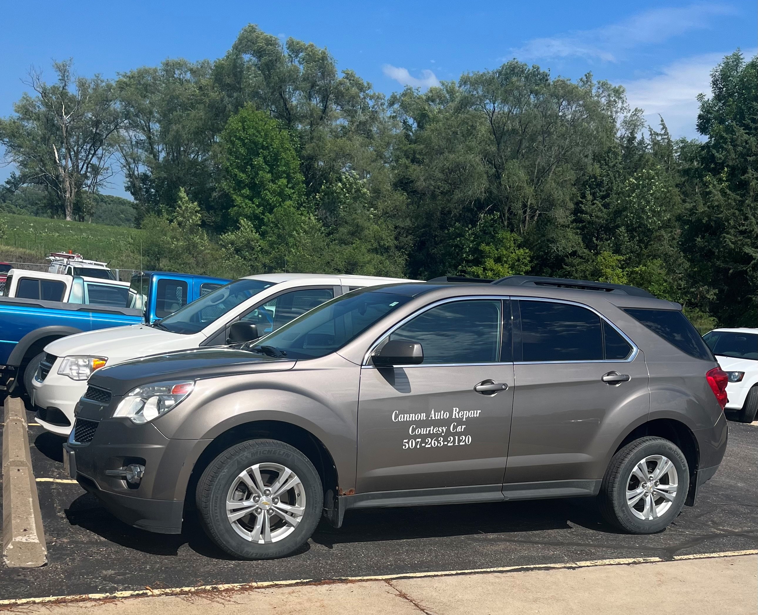 Cannon Auto Repair has two loaner car options a Chevy Equinox and a Dodge Caravan Free Shuttle / Loaner Cars